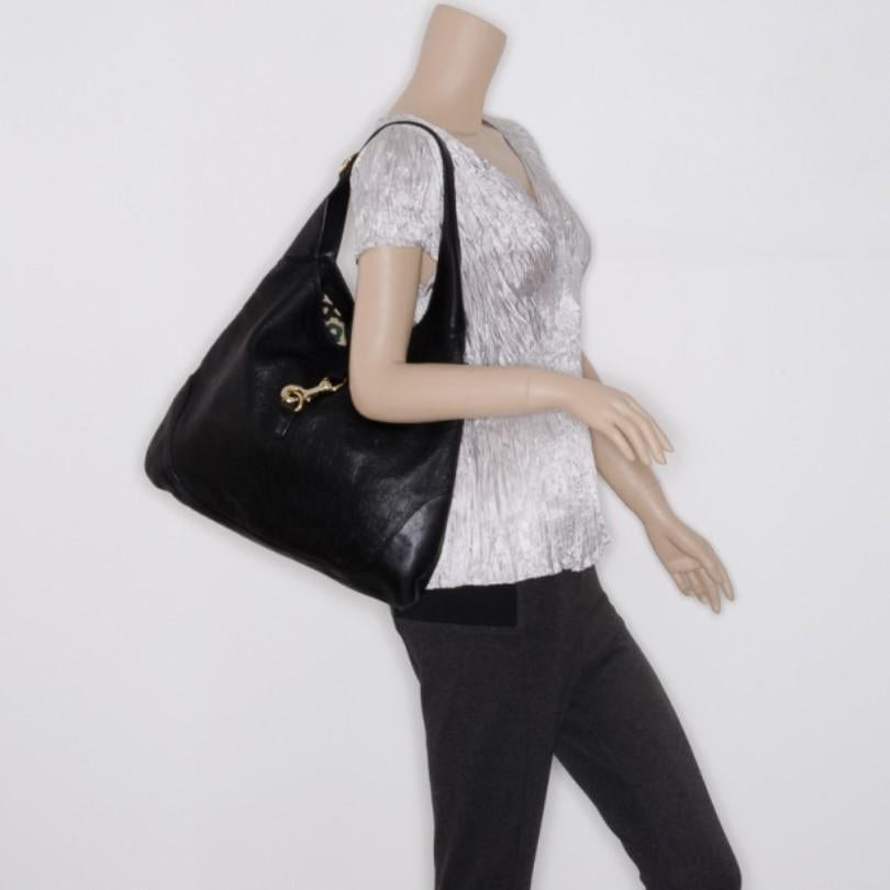 Gucci Black Guccissima Leather New Jackie Hobo In Fair Condition In Dubai, Al Qouz 2