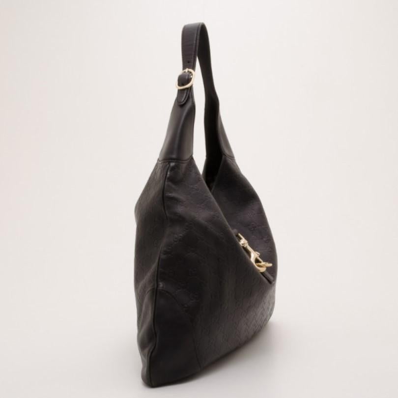 Women's Gucci Black Guccissima Leather New Jackie Hobo