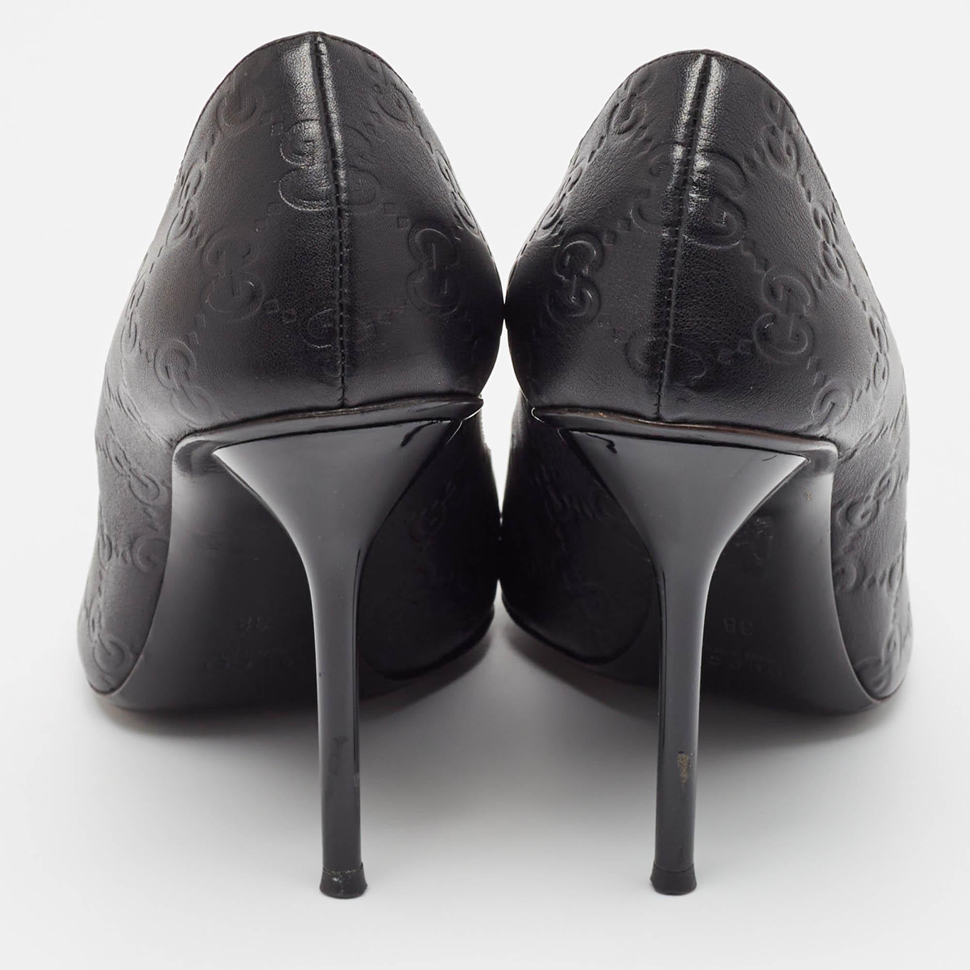 Donna Gucci Pumps Open Toe in pelle nera taglia 38 in vendita