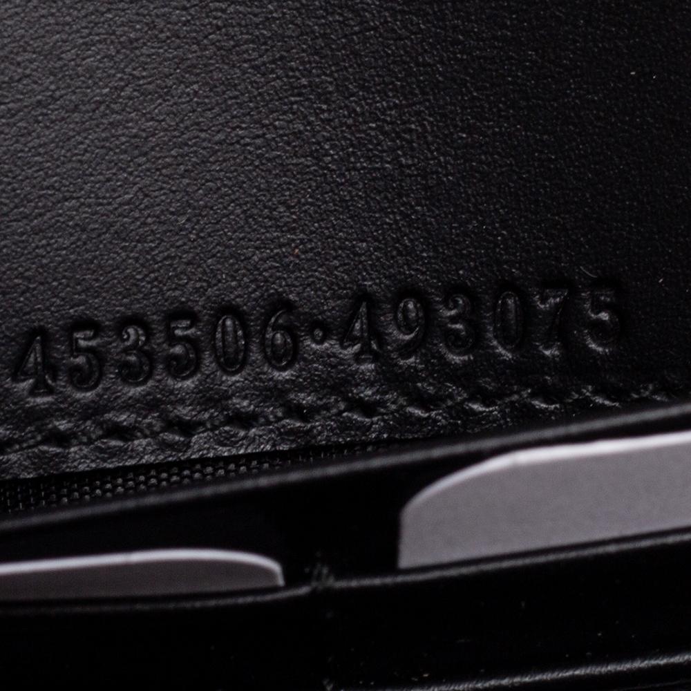 Gucci Black Guccissima Leather Padlock Chain Continental Wallet 1