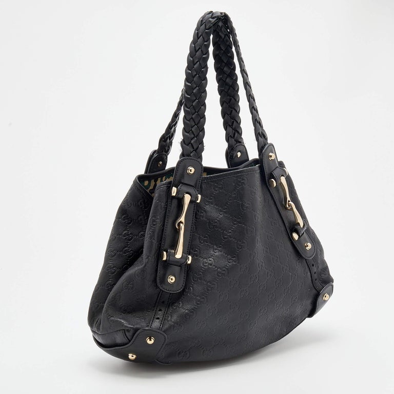 Gucci Black Guccissima Leather Pelham Shoulder Bag For Sale at 1stDibs