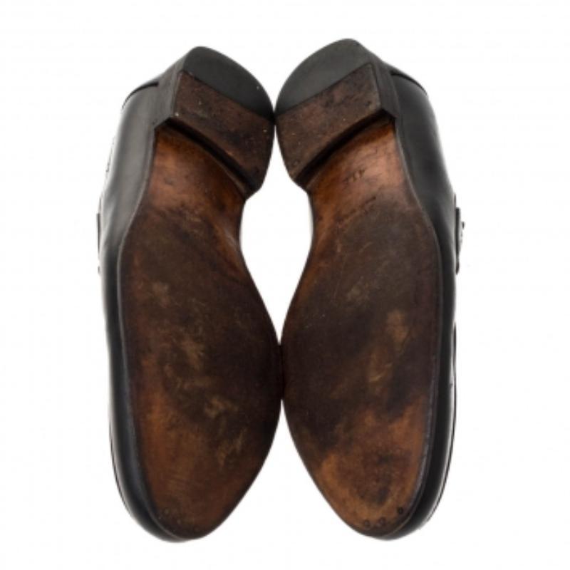 Gucci Schwarz Guccissima Leder Penny Slip On Loafers 41 im Zustand „Relativ gut“ im Angebot in Dubai, Al Qouz 2