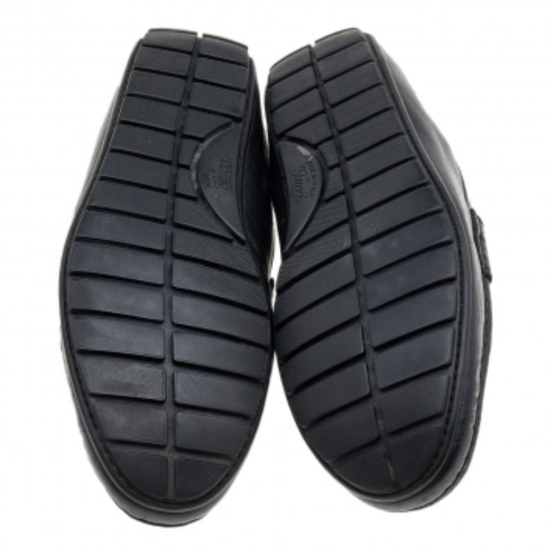 Gucci Mocassins à enfiler en cuir Guccissima noir Taille 43.5 2