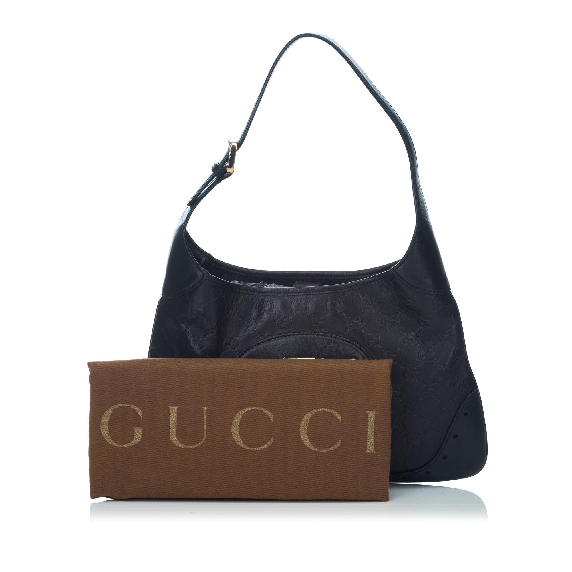 Gucci Black Guccissima Leather Punch Hobo For Sale 5