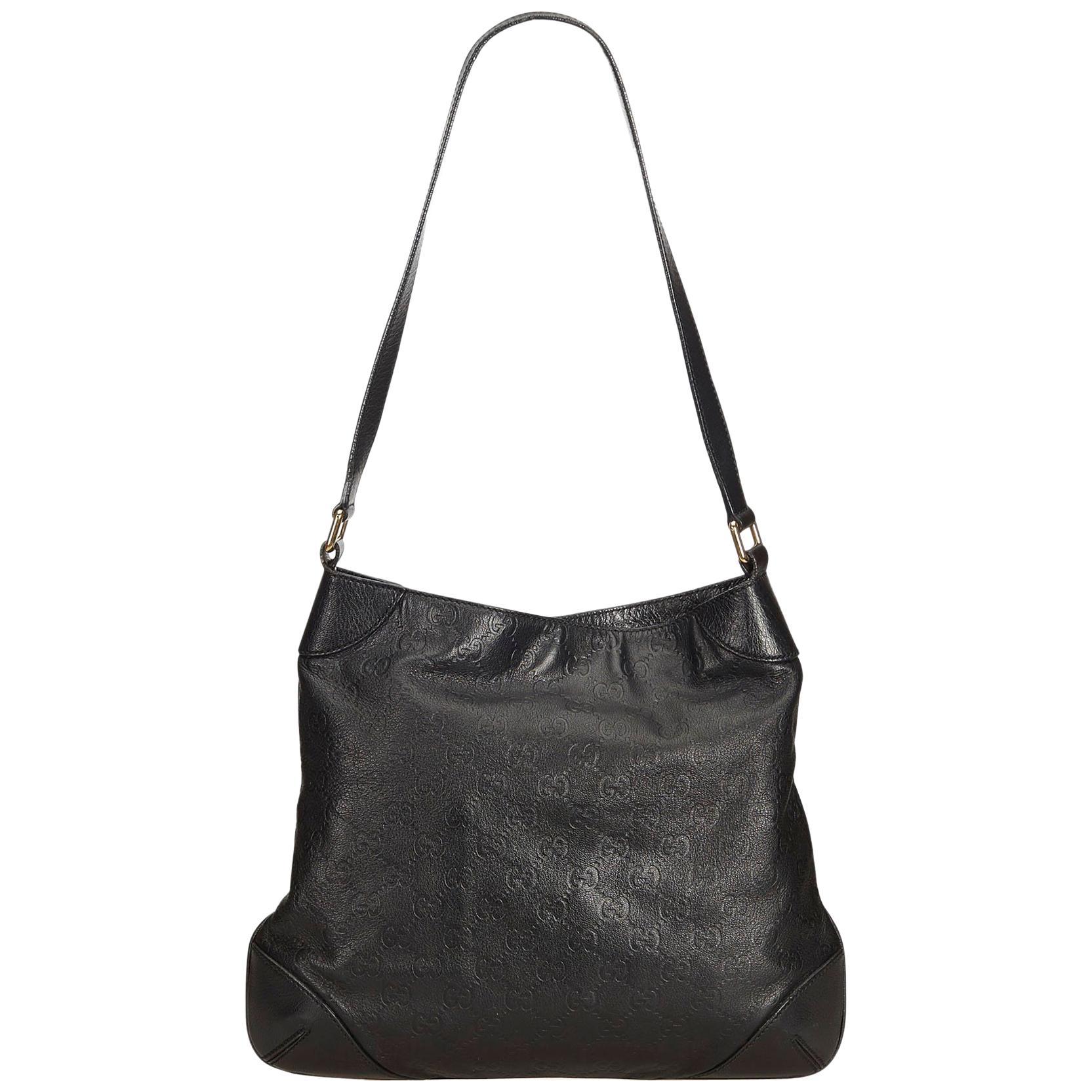 Gucci Black Guccissima Leather Shoulder Bag For Sale at 1stDibs
