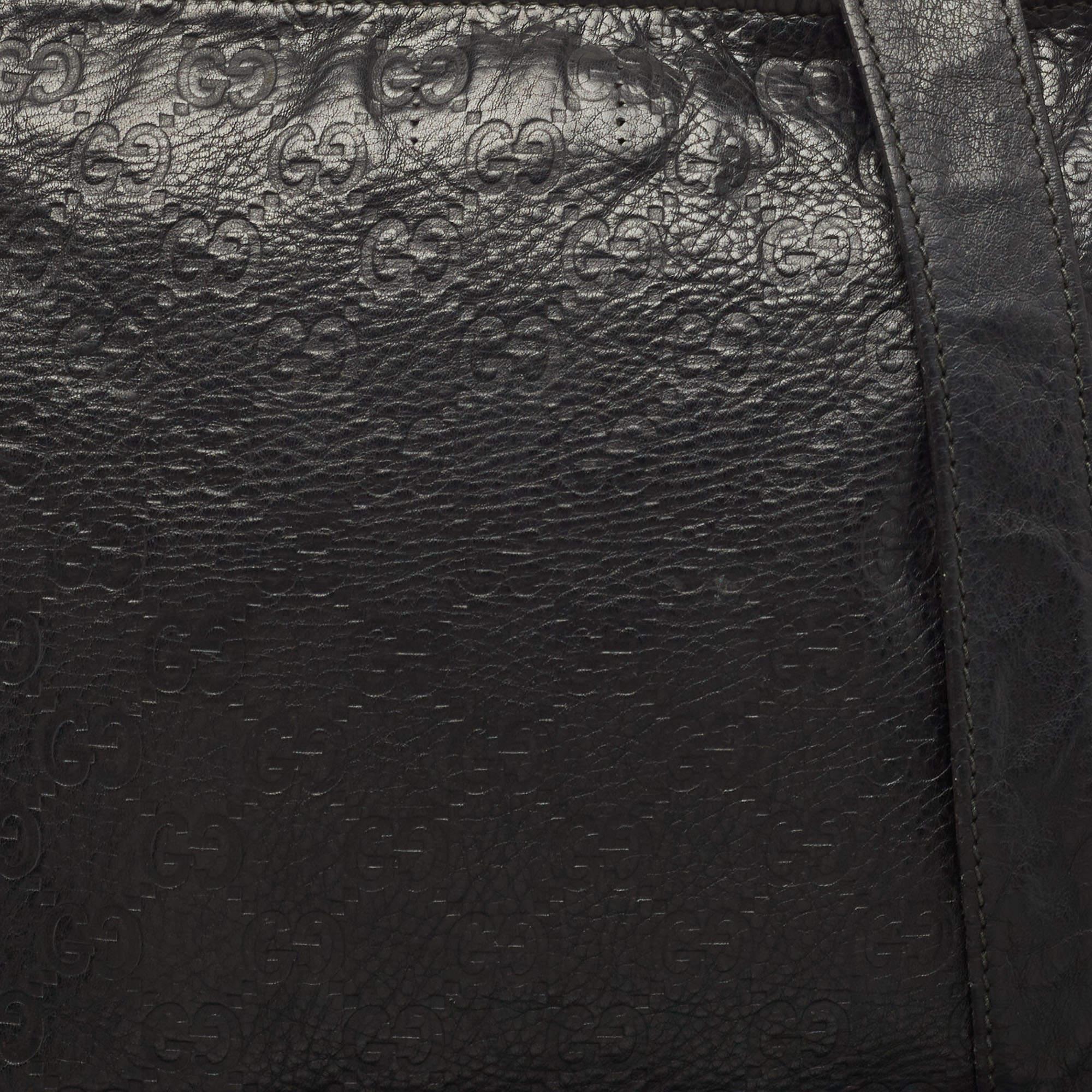 Gucci Black Guccissima Leather Slim Messenger Bag 4