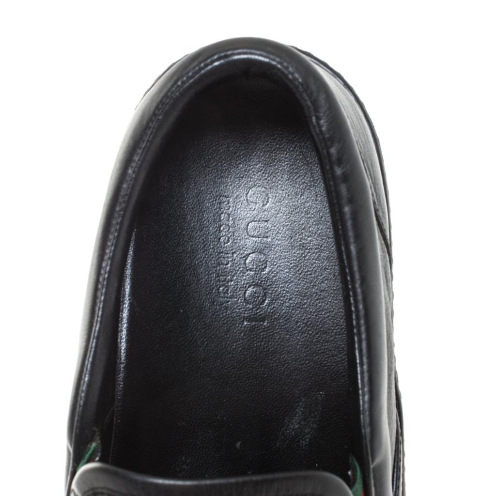 Gucci Black Guccissima Leather Slip On Sneakers Size 40.5 3