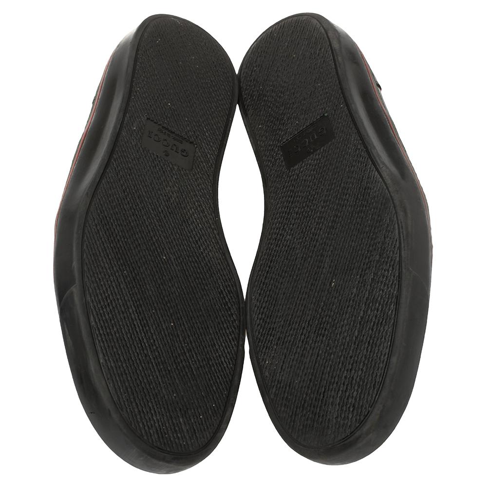 Gucci Black Guccissima Leather Slip On Sneakers Size 42 3
