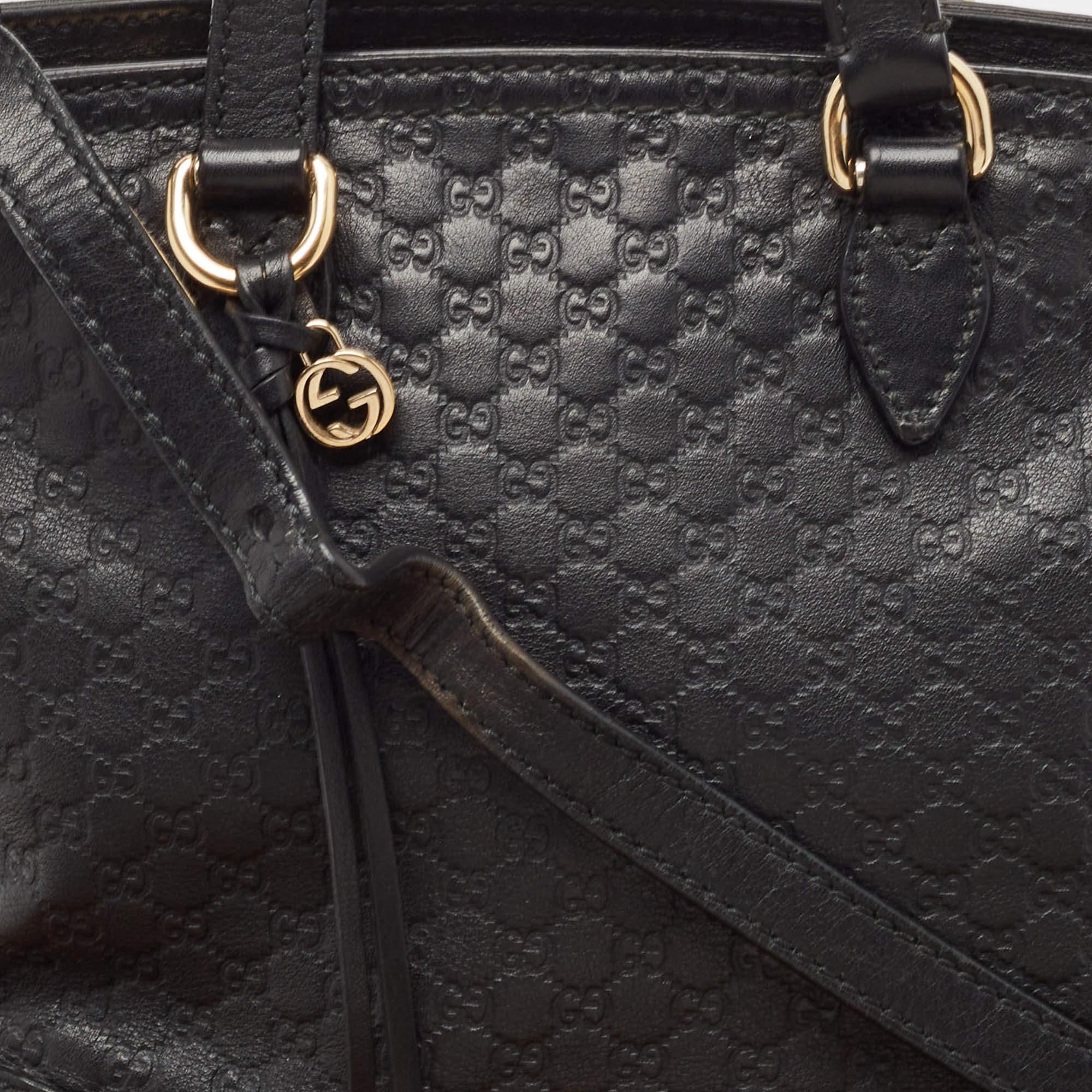 Gucci Black Guccissima Leather Small Bree Tote 3