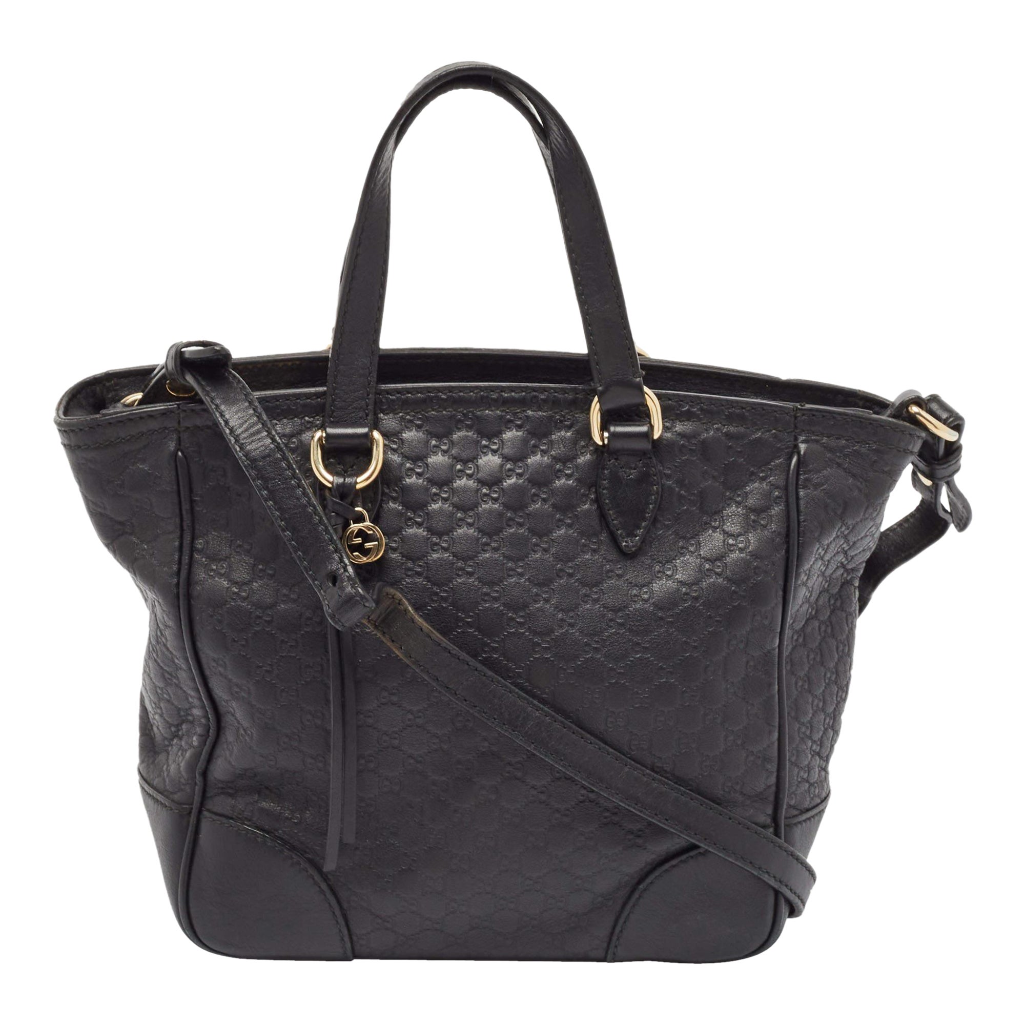 Gucci Black Guccissima Leather Small Bree Tote