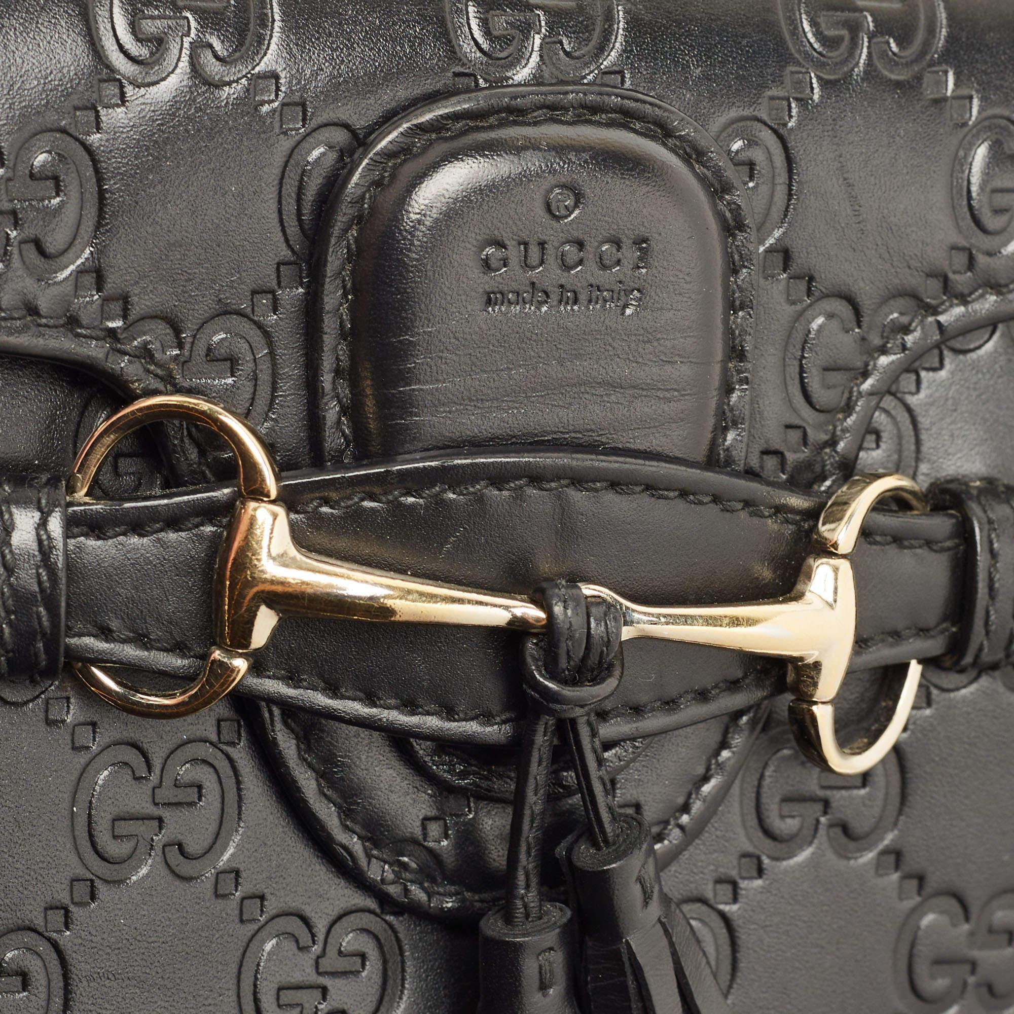 Gucci Black Guccissima Leather Small Emily Chain Shoulder Bag 8