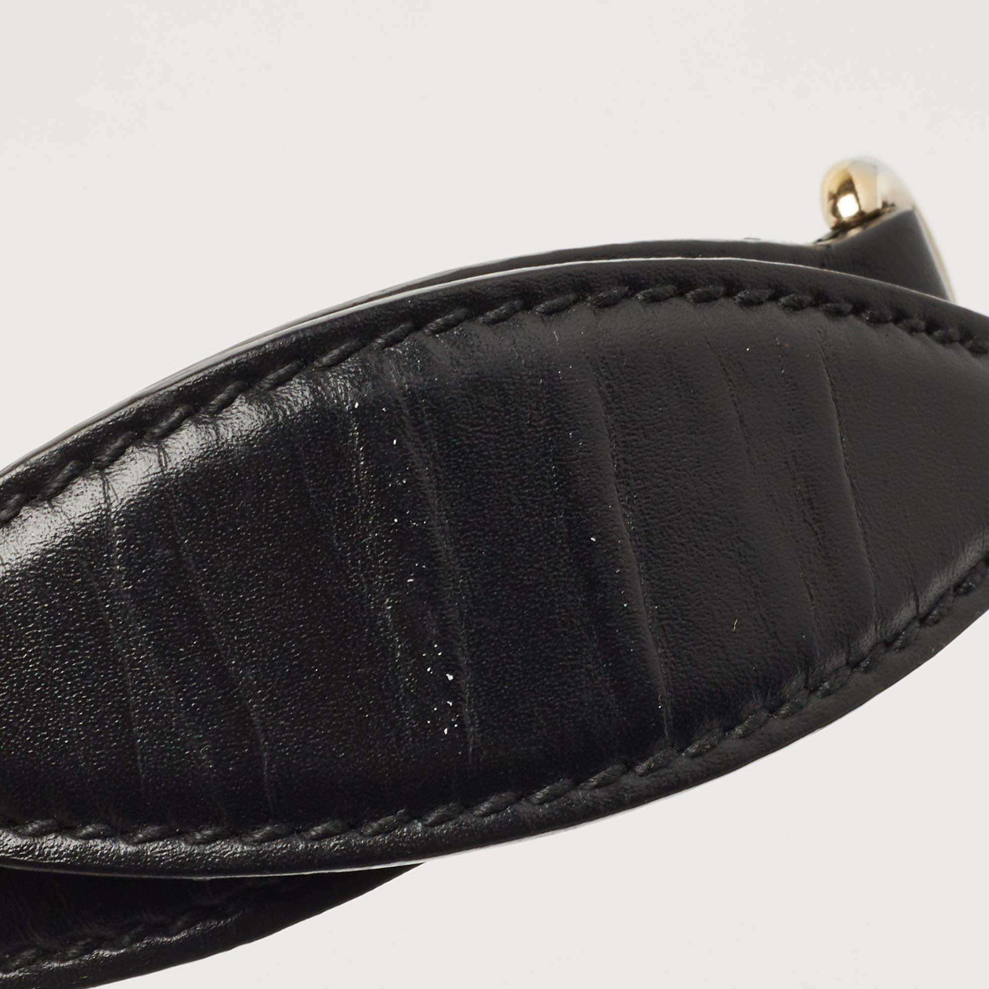 Gucci Black Guccissima Leather Small Emily Chain Shoulder Bag 12