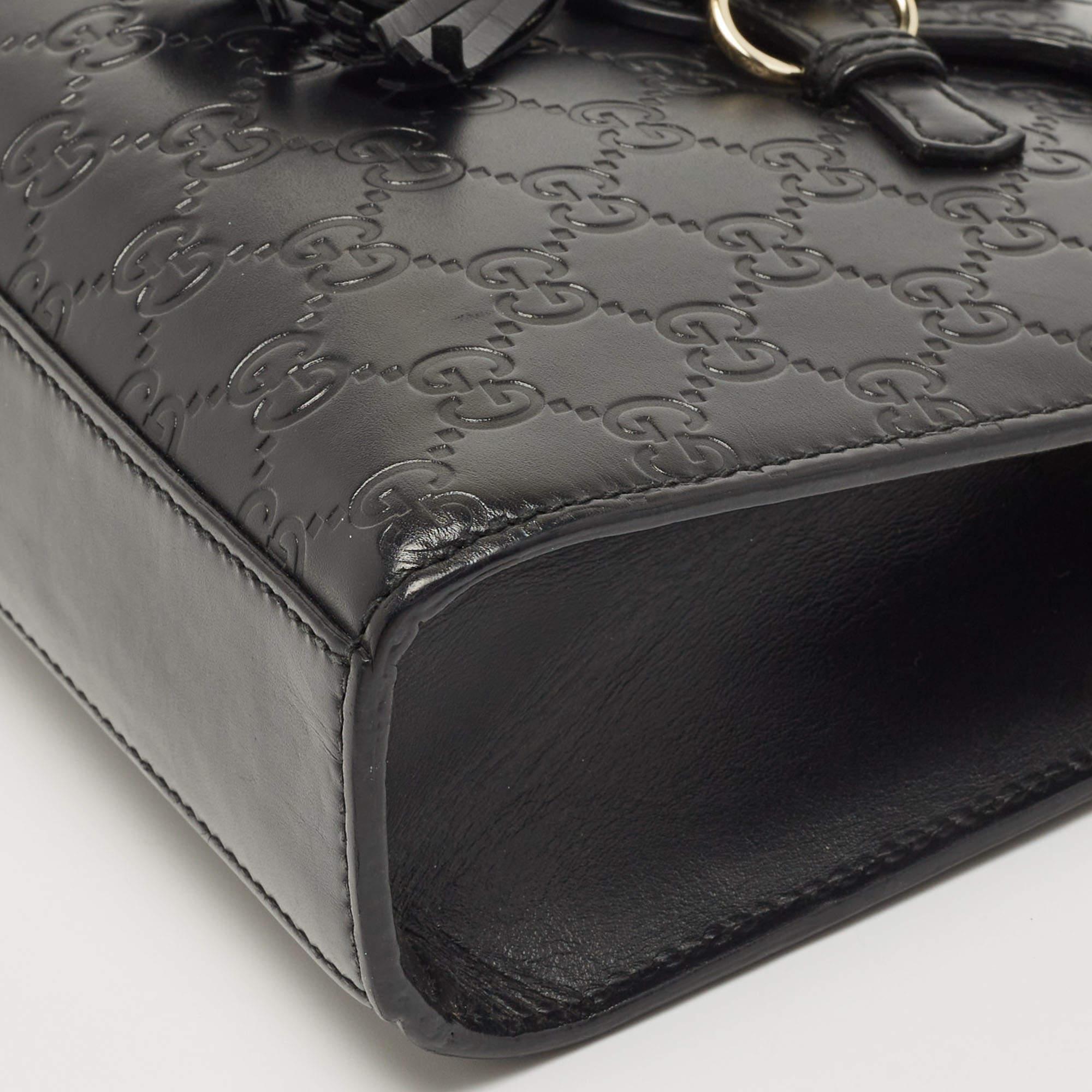 Gucci Black Guccissima Leather Small Emily Chain Shoulder Bag 1