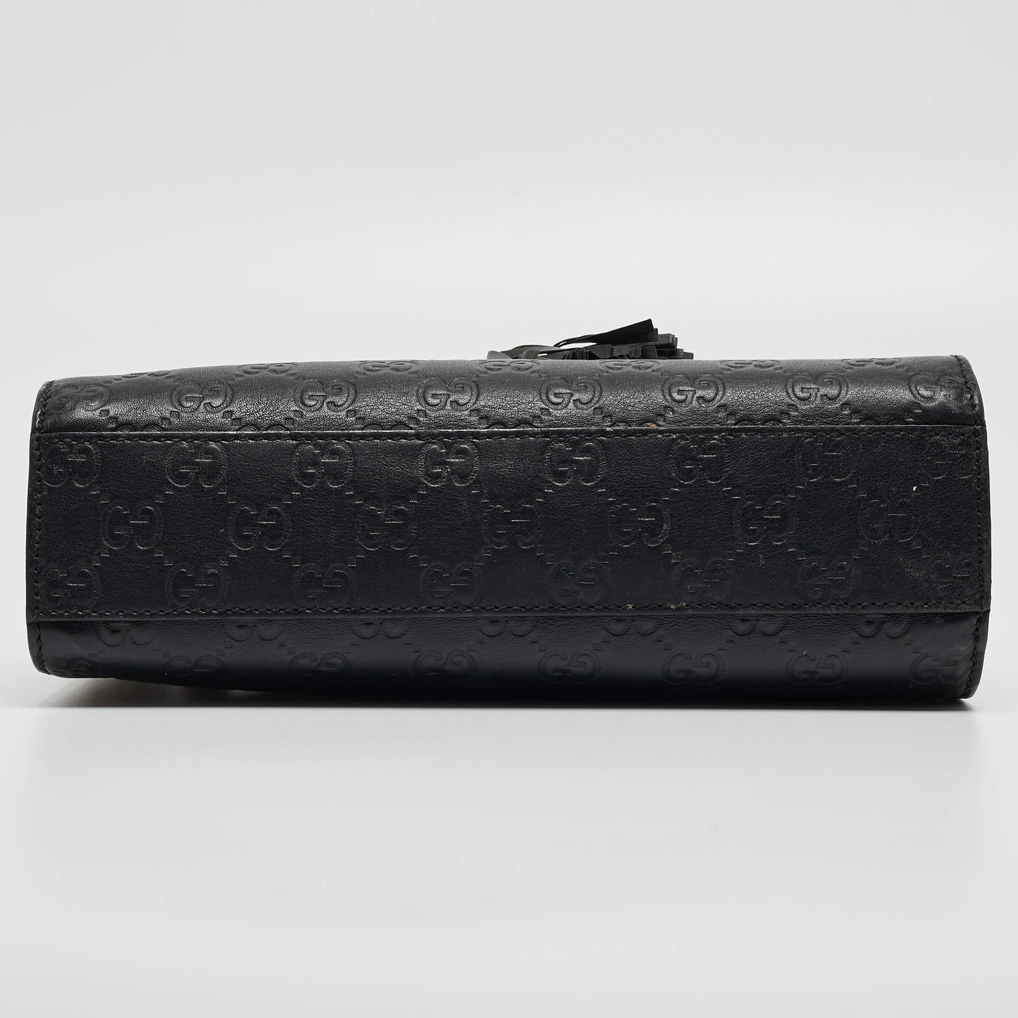 Gucci Black Guccissima Leather Small Emily Chain Shoulder Bag 1