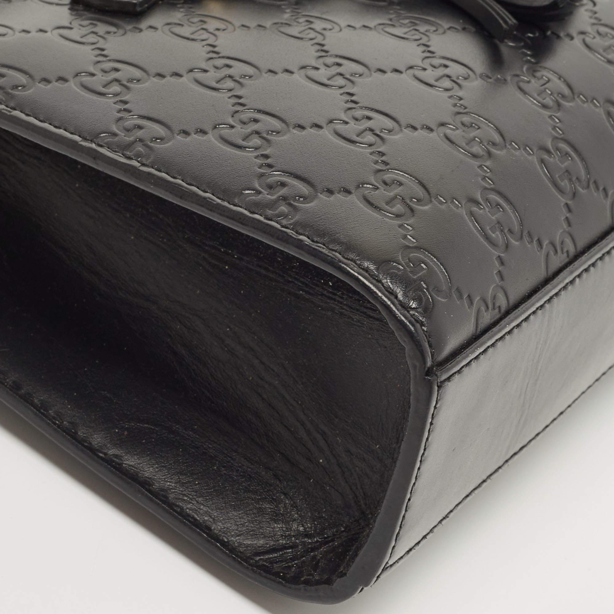 Gucci Black Guccissima Leather Small Emily Chain Shoulder Bag 2