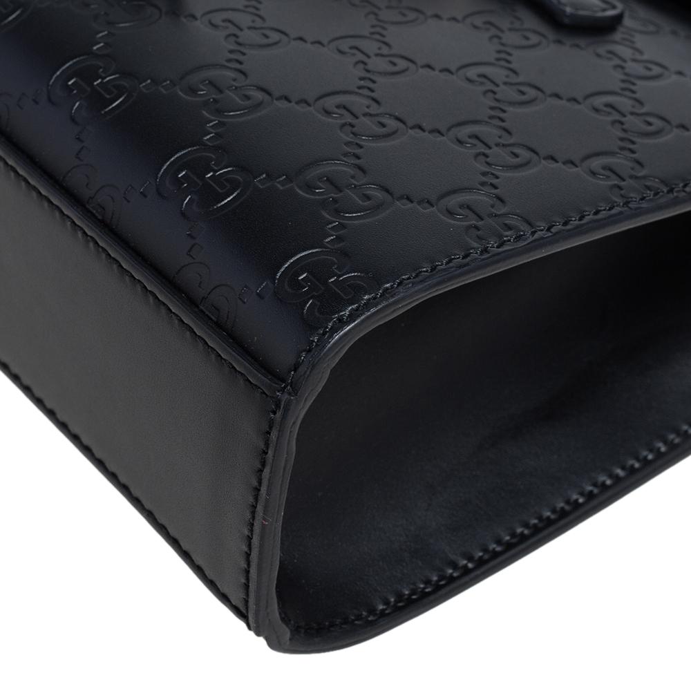Gucci Black Guccissima Leather Small Emily Chain Shoulder Bag 5