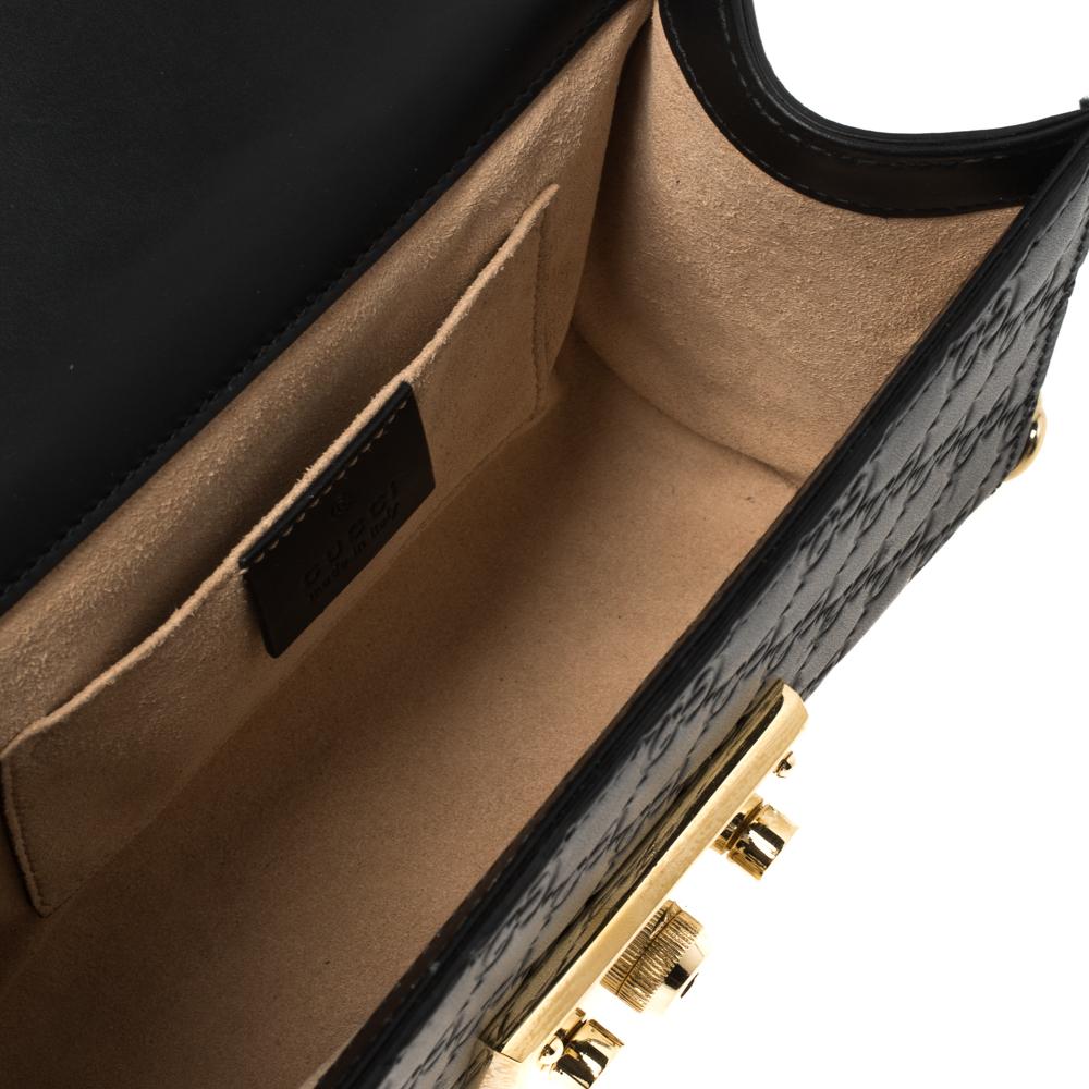 Gucci Black Guccissima Leather Small Padlock Shoulder Bag 6
