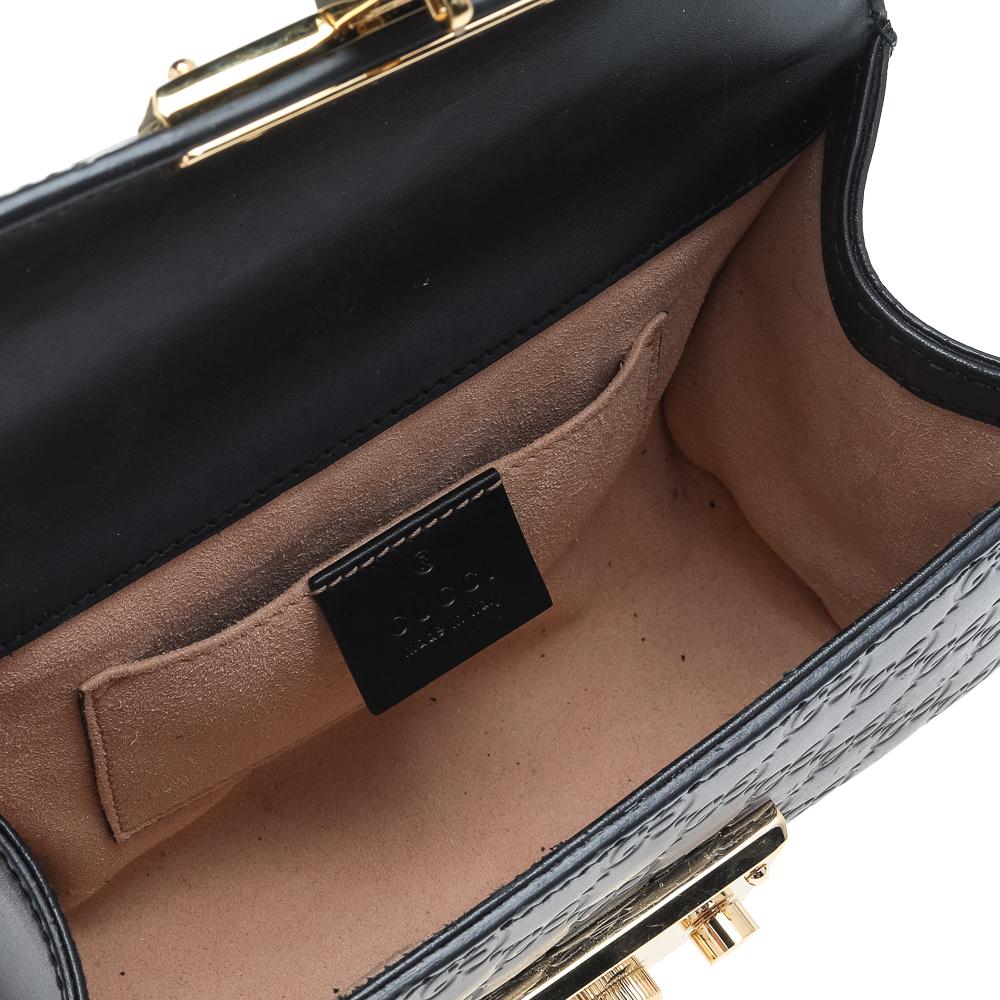 Gucci Black Guccissima Leather Small Padlock Shoulder Bag 5
