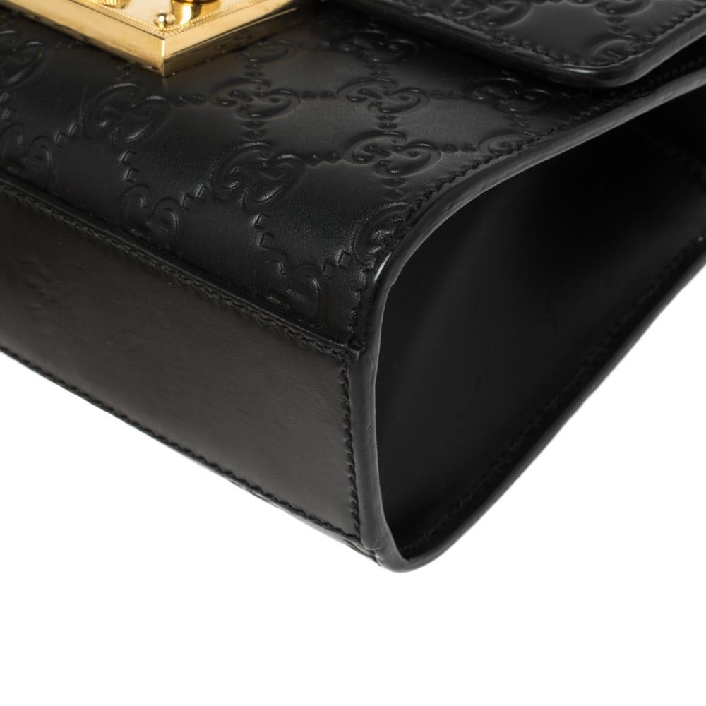 Gucci Black Guccissima Leather Small Padlock Shoulder Bag 2