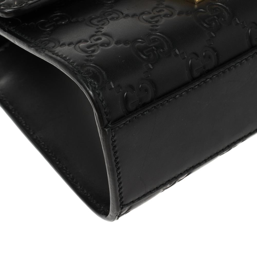 Gucci Black Guccissima Leather Small Padlock Shoulder Bag 3