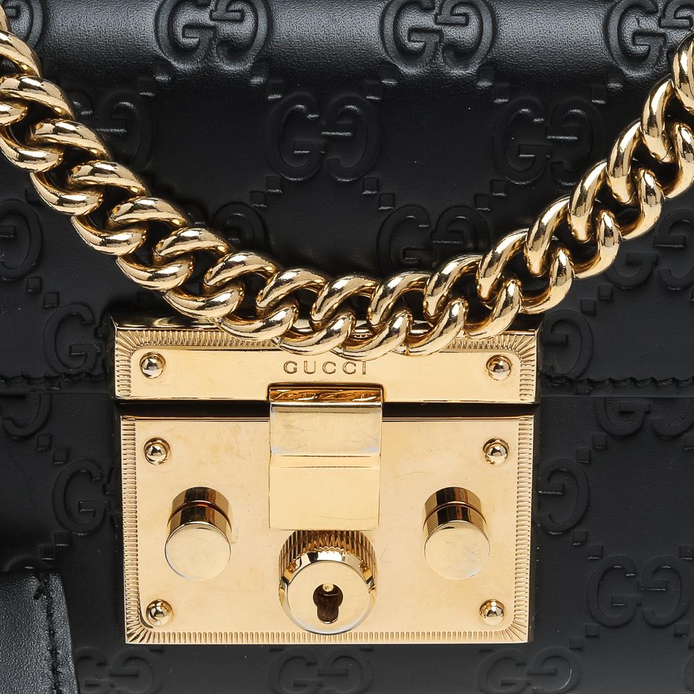 Gucci Black Guccissima Leather Small Padlock Shoulder Bag 2