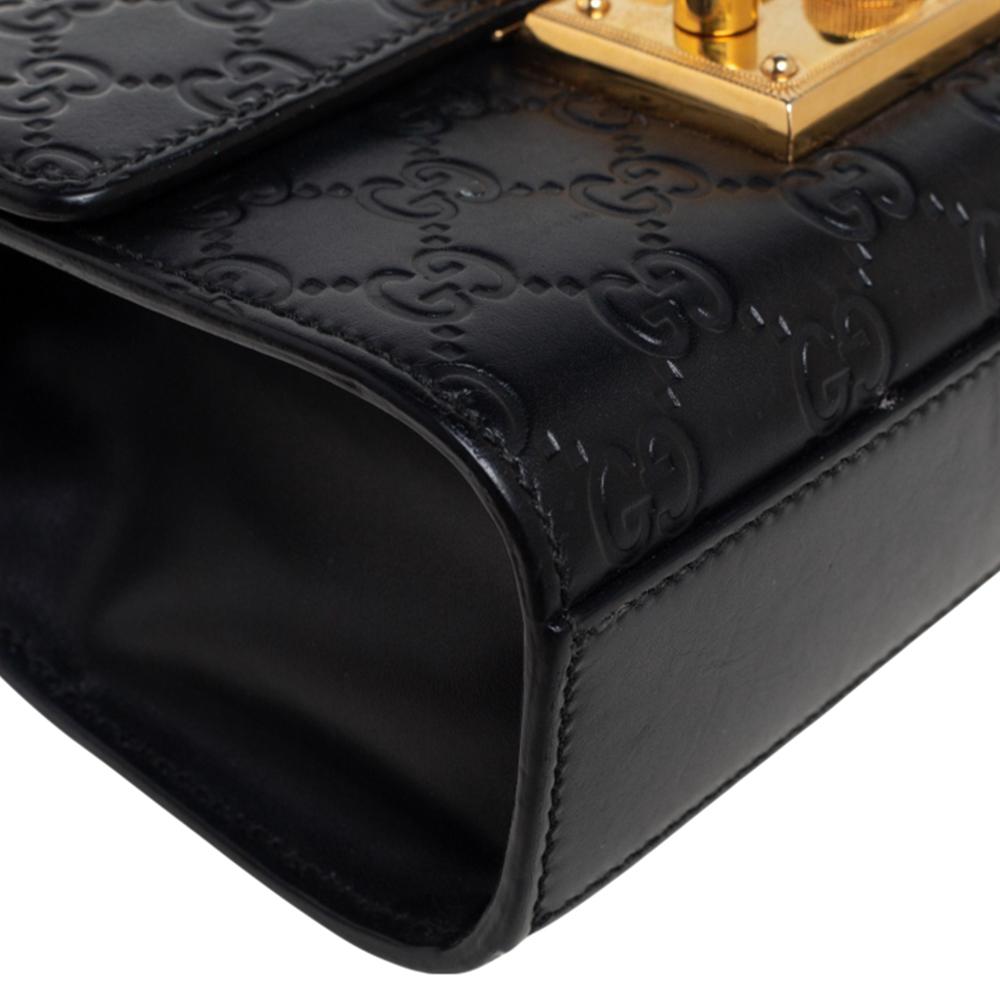 Gucci Black Guccissima Leather Small Padlock Shoulder Bag 1