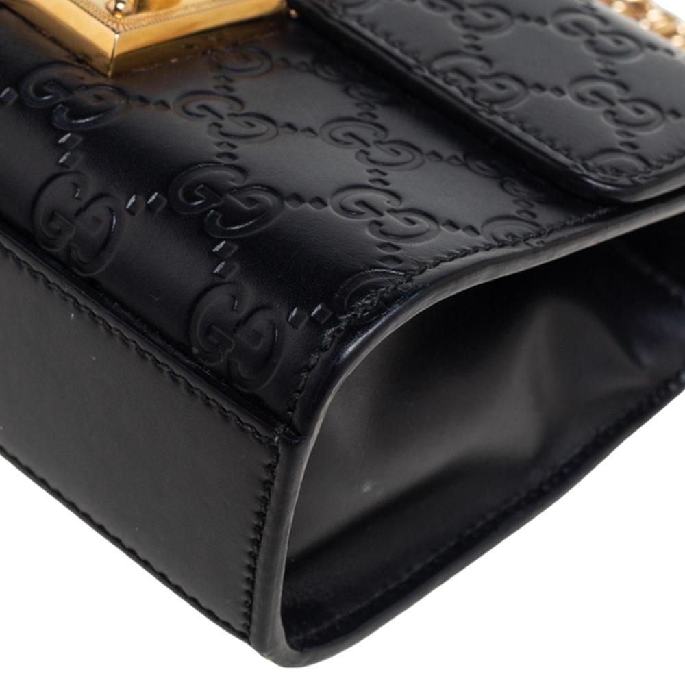 Gucci Black Guccissima Leather Small Padlock Shoulder Bag 2