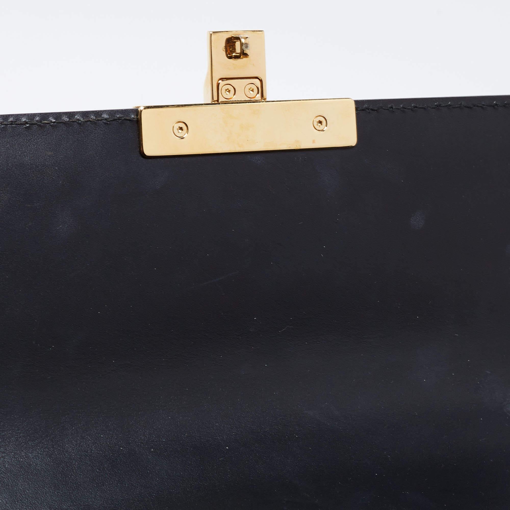 Gucci Black Guccissima Leather Small Padlock Top Handle Bag 8