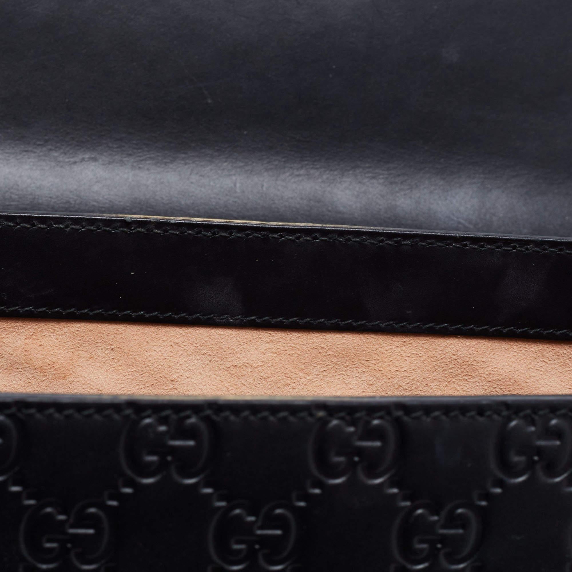 Gucci Black Guccissima Leather Small Padlock Top Handle Bag 9
