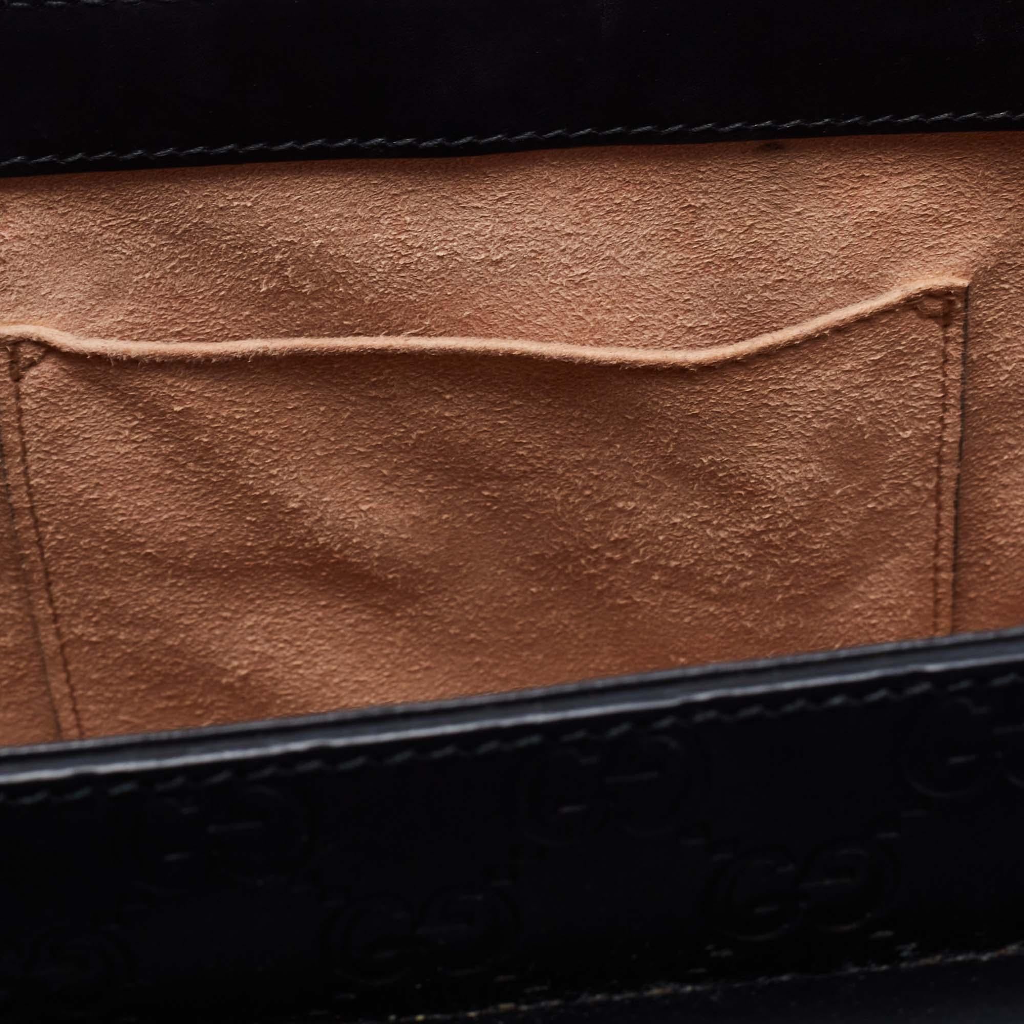 Gucci Black Guccissima Leather Small Padlock Top Handle Bag 13
