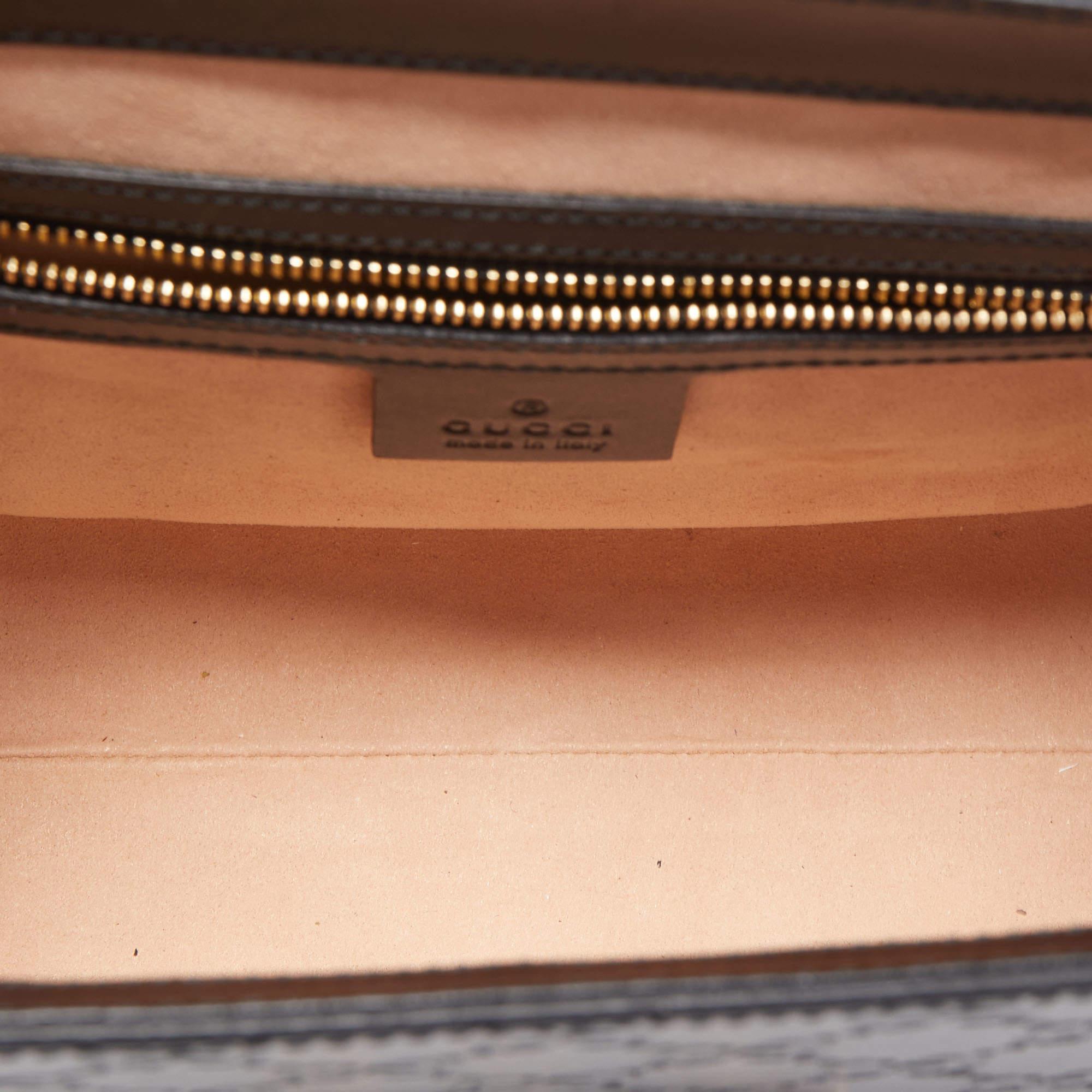 Gucci Black Guccissima Leather Small Padlock Top Handle Bag For Sale at