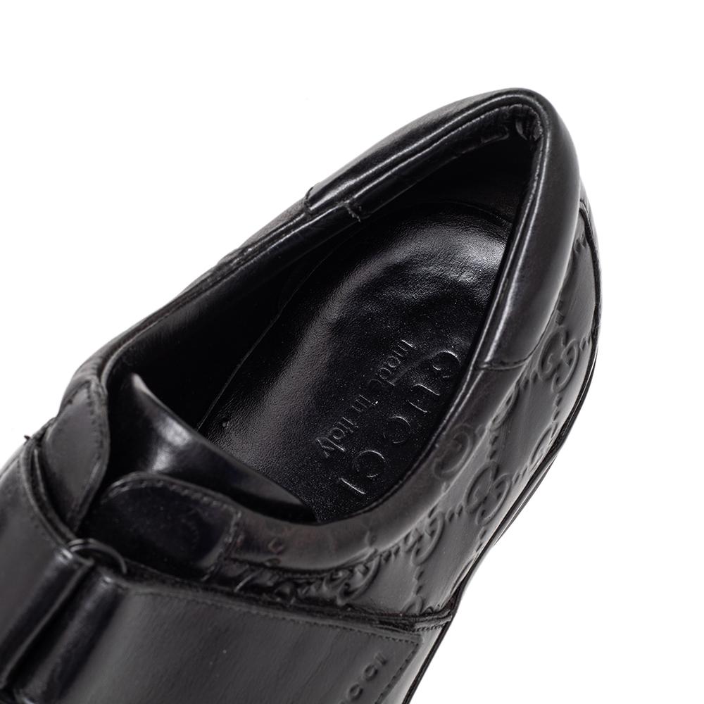 Gucci Black Guccissima Leather Velcro Low Top Sneakers Size 42.5 3