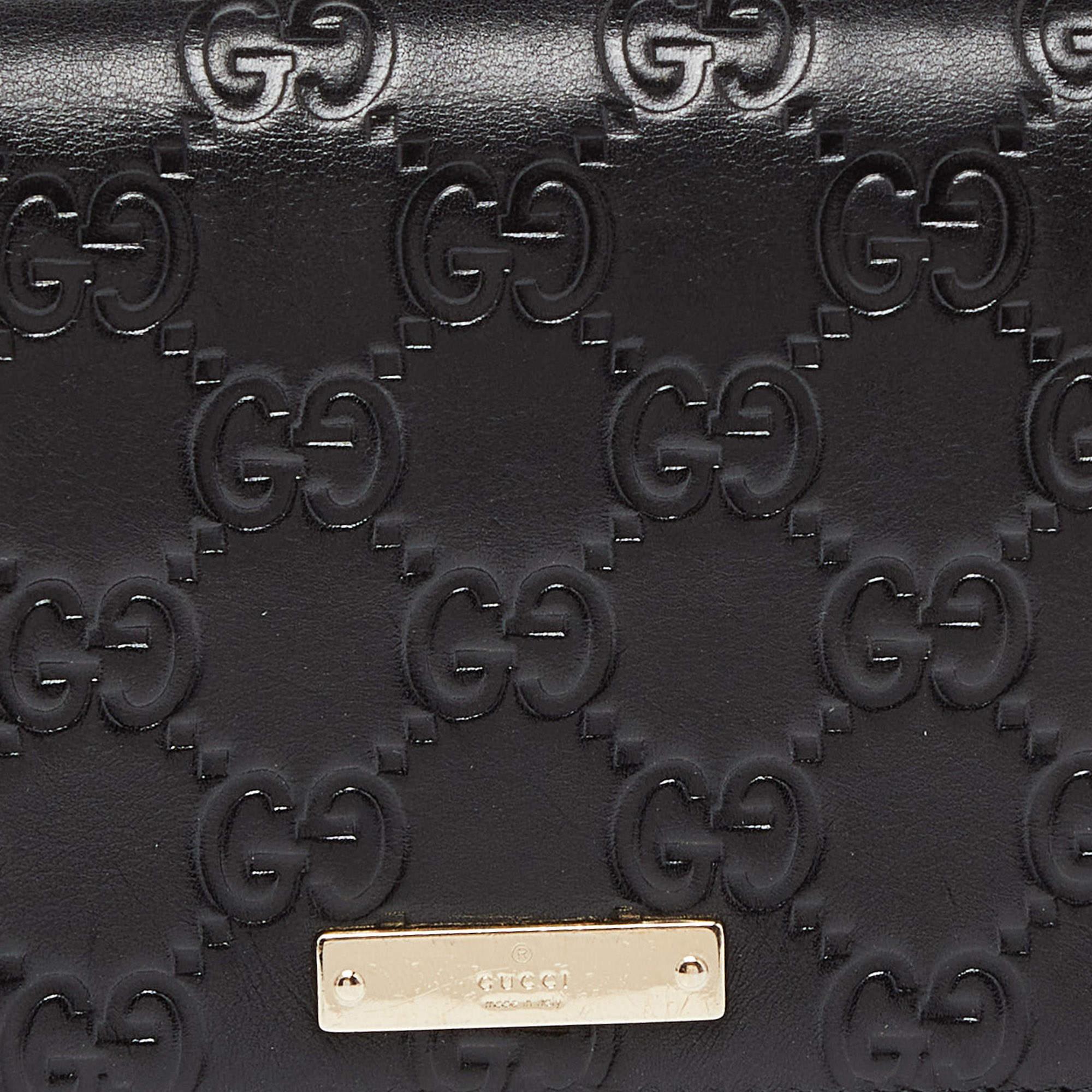 Gucci Black Guccissima Leather Wallet On Chain 2