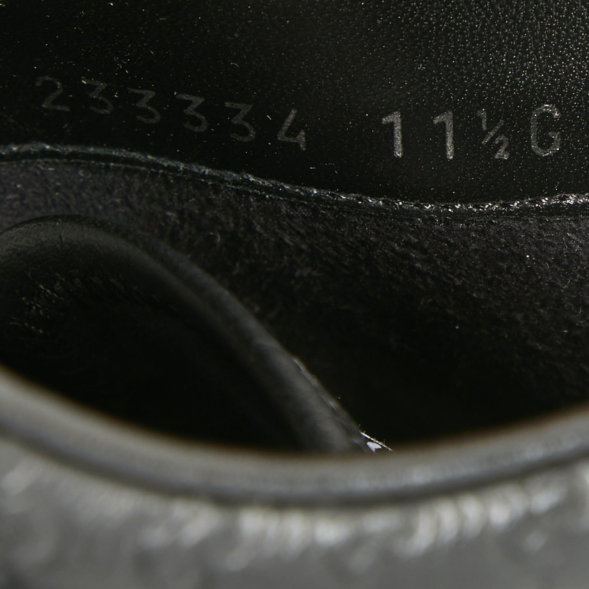 Men's Gucci Black Guccissima Leather Web Ace Sneakers Size 45.5 For Sale