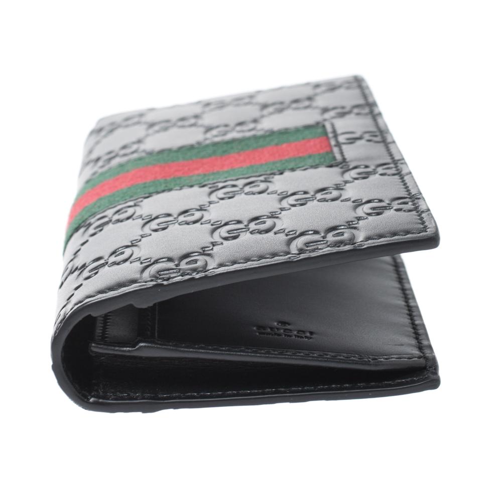 Gucci Black Guccissima Leather Web Long Wallet In New Condition In Dubai, Al Qouz 2