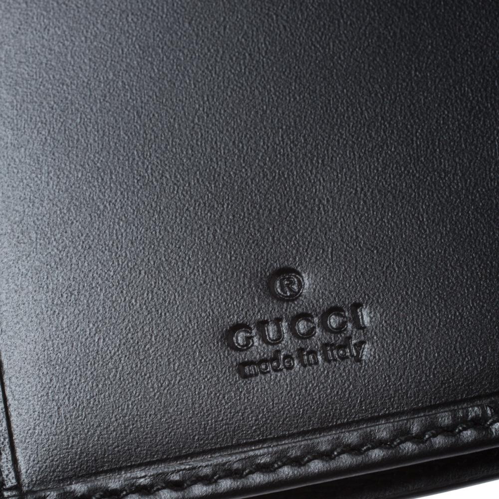 Gucci Black Guccissima Leather Web Long Wallet 1