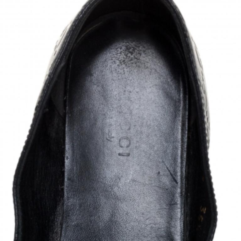 Gucci Black Guccissima Leather Web Stripe Ballet Flats Size 35.5 For Sale 1