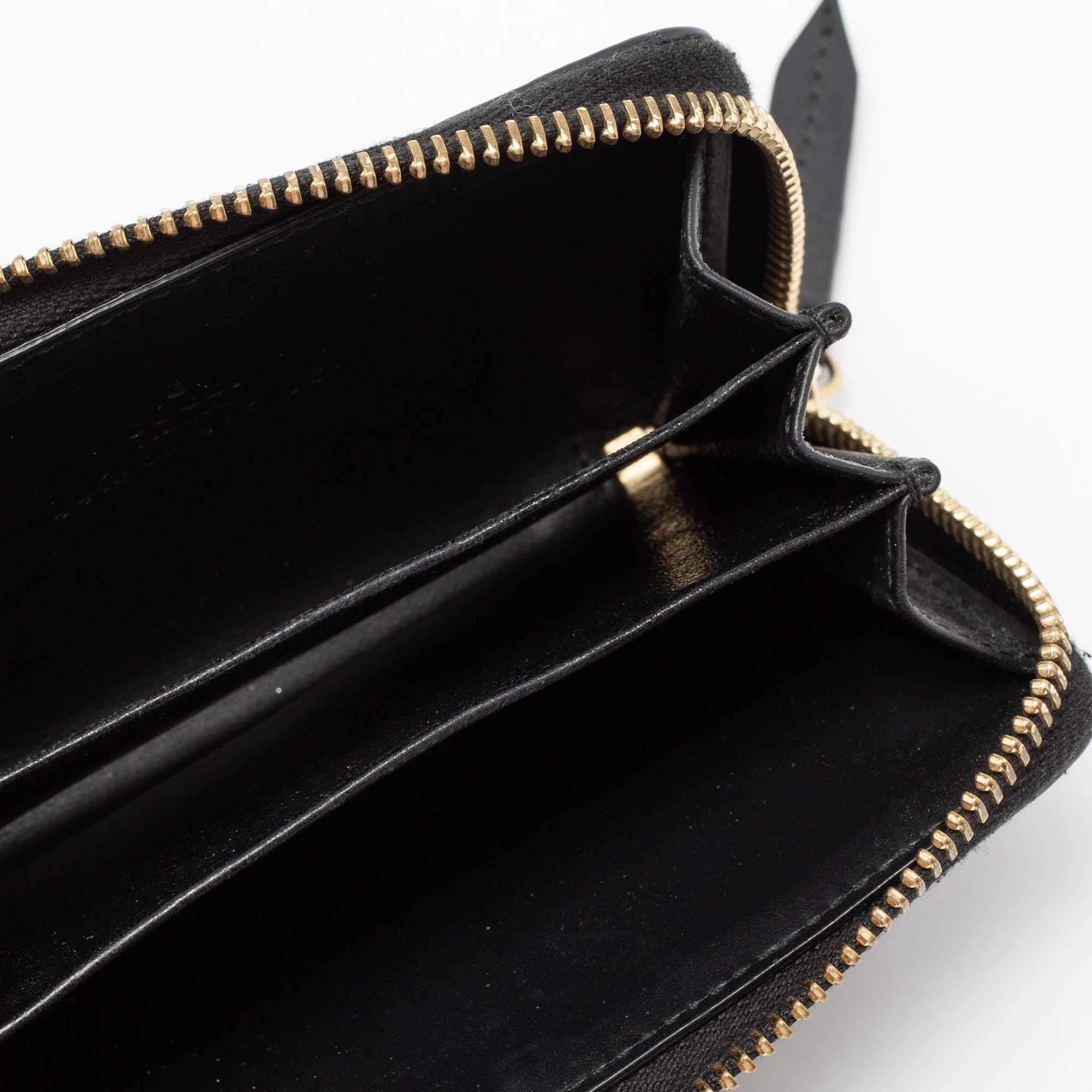 Gucci Black Guccissima Leather Zip Card Case 4