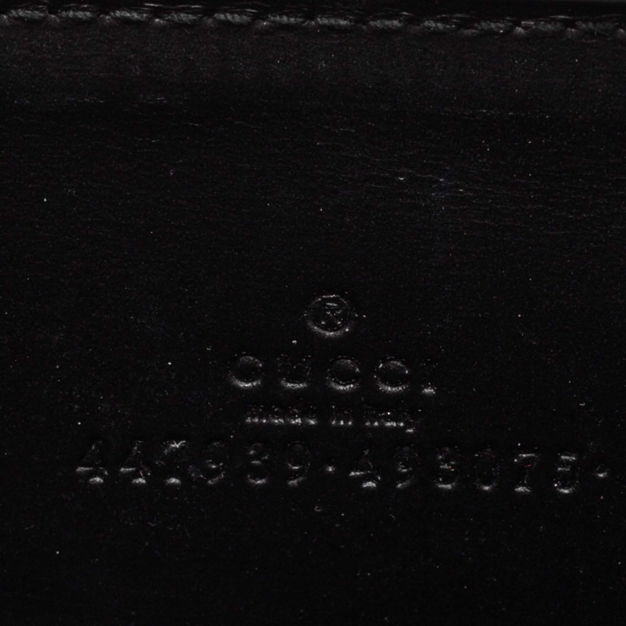 Gucci Black Guccissima Leather Zip Card Case In Good Condition In Dubai, Al Qouz 2