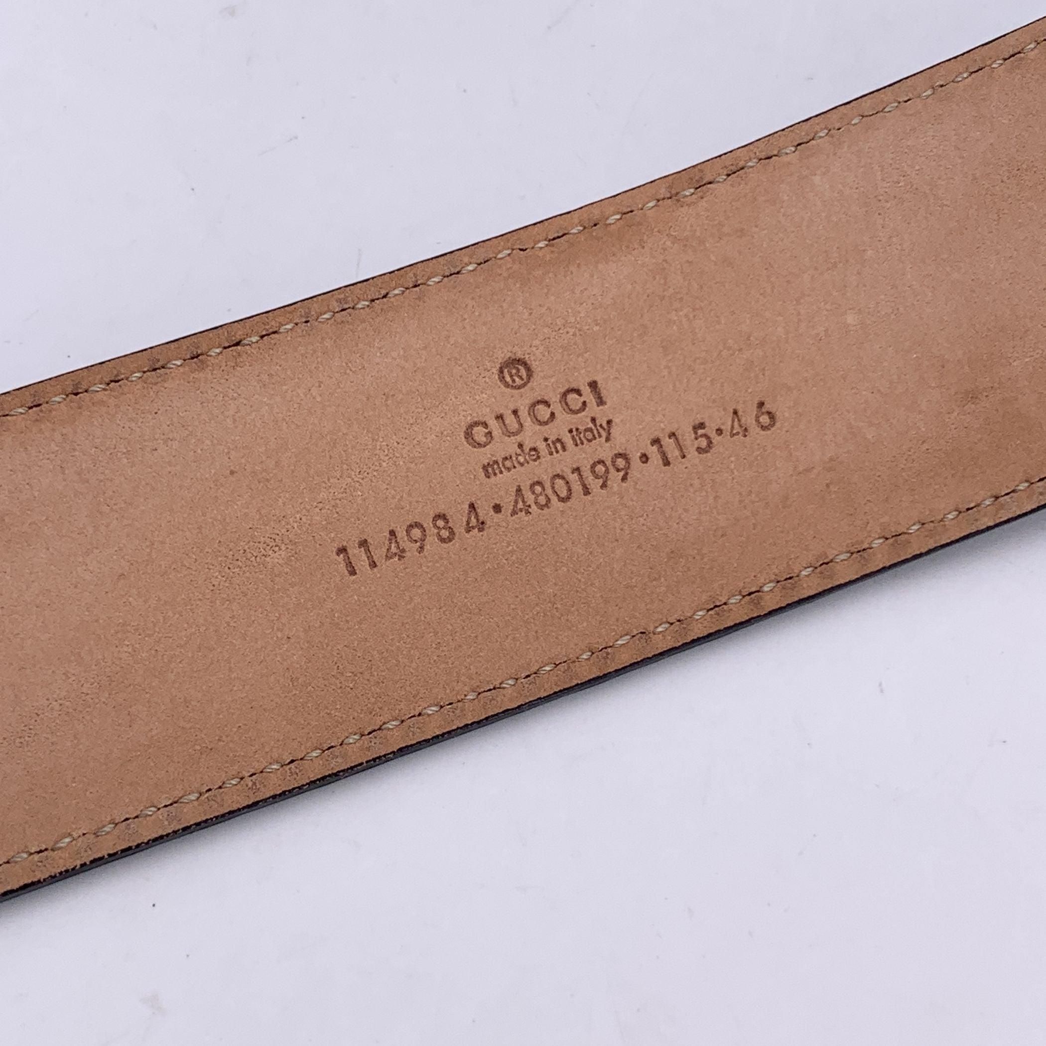 Nero Gucci Cintura nera Monogram in pelle con fibbia GG Taglia 115/46 in vendita