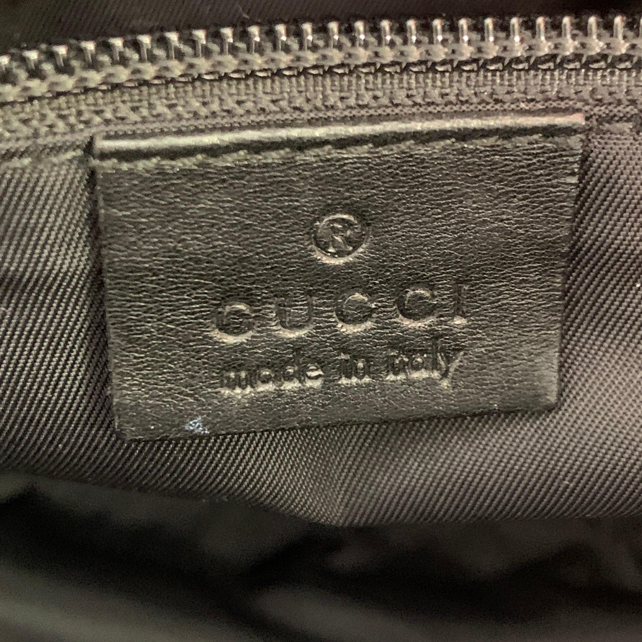 GUCCI Black Guccissima Monogram Nylon Leather Trim Top Handles Messenger Bag 3