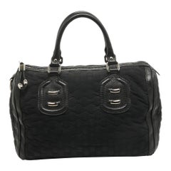 Gucci Black Guccissima Neoprene and Leather Medium Techno Boston Bag