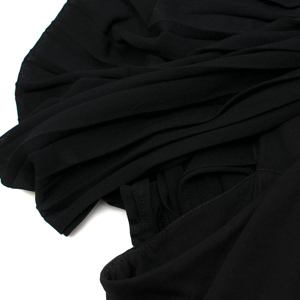Gucci Black High Neck Chiffon Sleeve Dress XL For Sale 3
