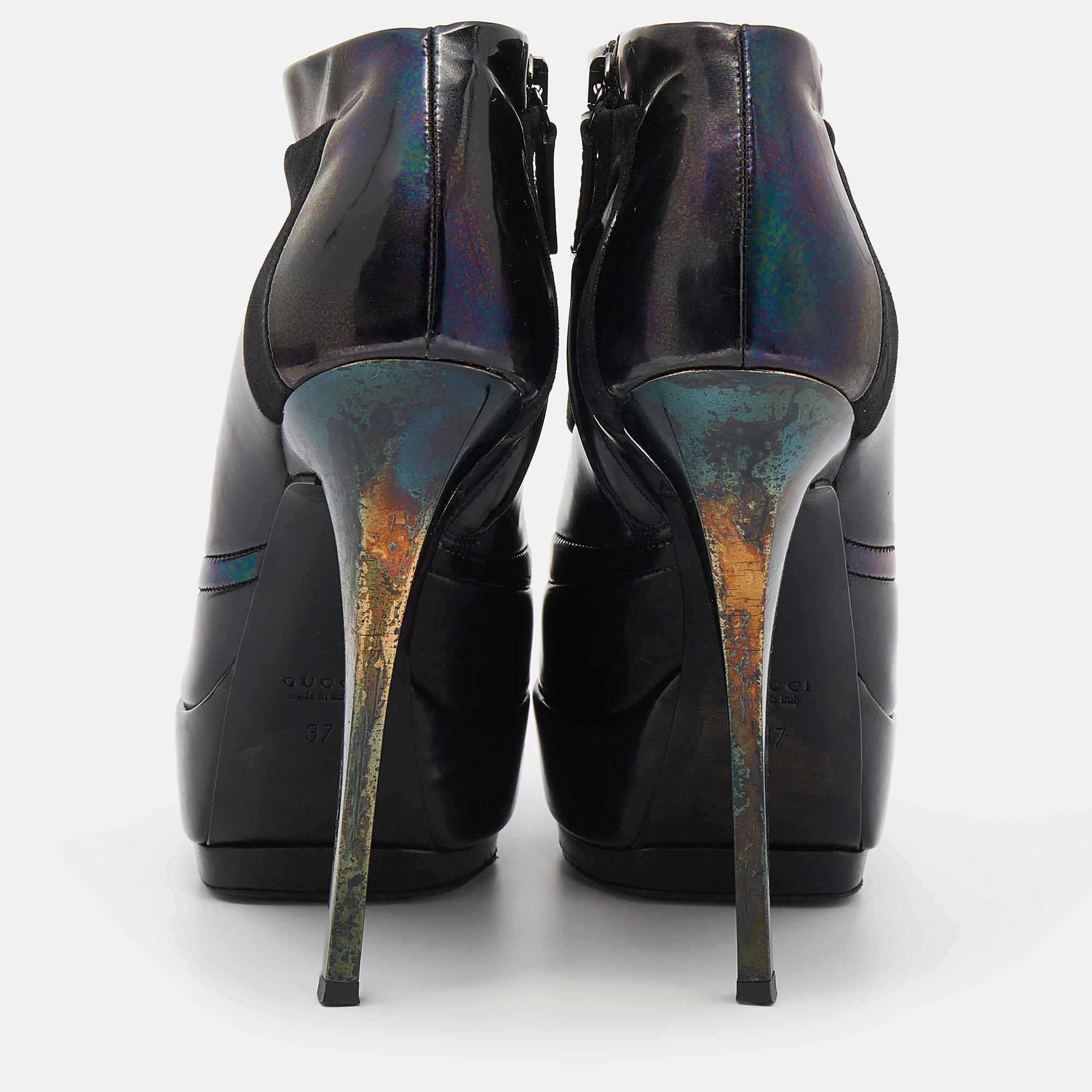 black holographic boots