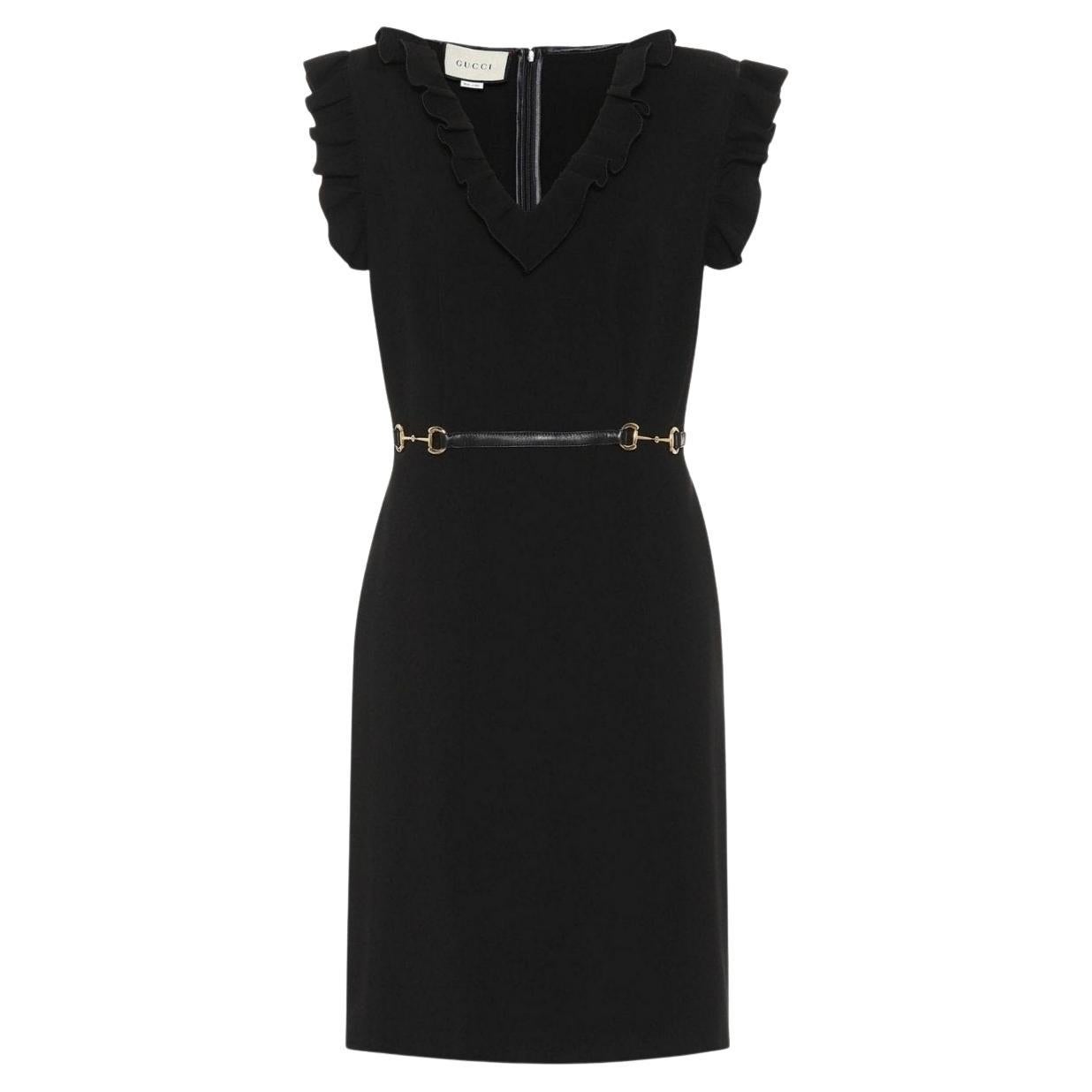 Gucci Black Horsebit Crêpe Dress at 1stDibs