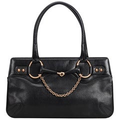 Gucci Black Horsebit Leather Handbag