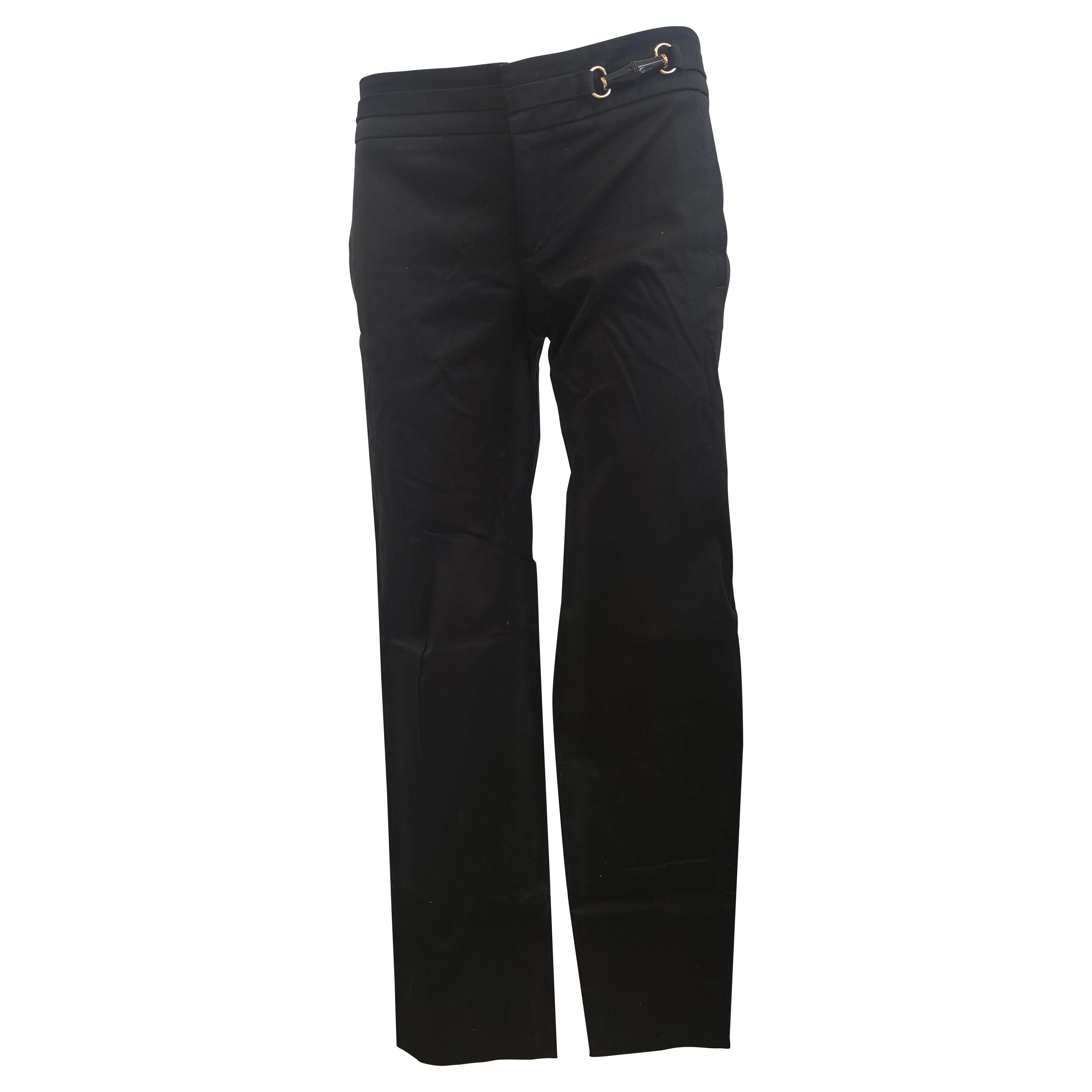 Pantaloni neri con morsetto di Gucci