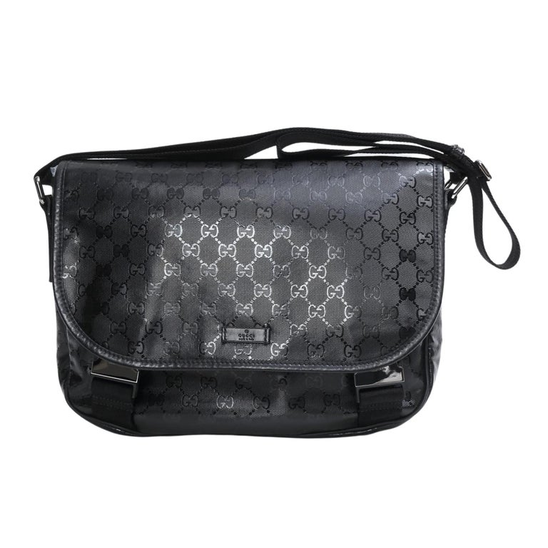 Gucci Black Imprime Monogram Flap Medium Messenger Bag (201732) For Sale at  1stDibs | gucci imprime messenger bag, gucci 201732, messenger bag gucci