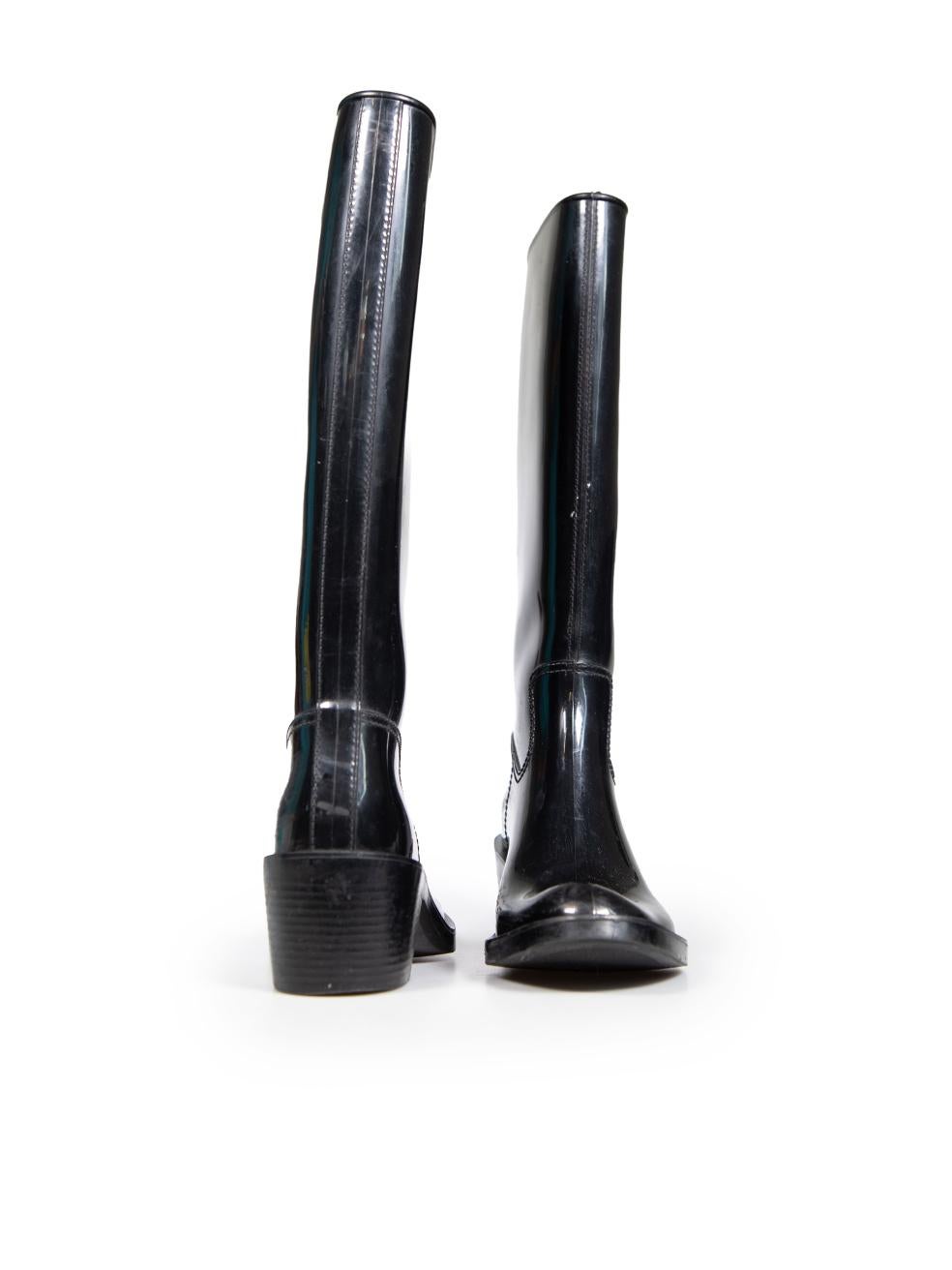 Gucci Black Interlocking GG Rain Boots Size IT 38 In Good Condition In London, GB