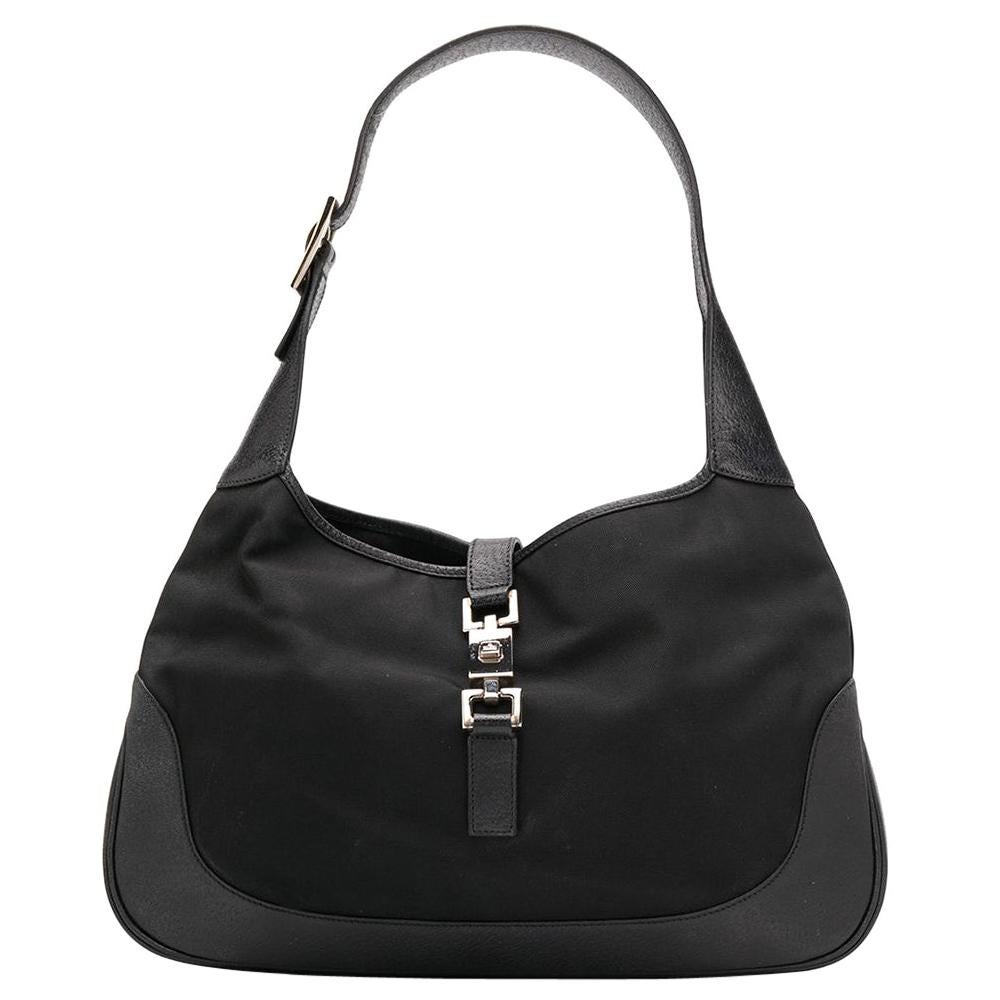 Gucci Black Jackie-O Monogram Shoulder Bag
